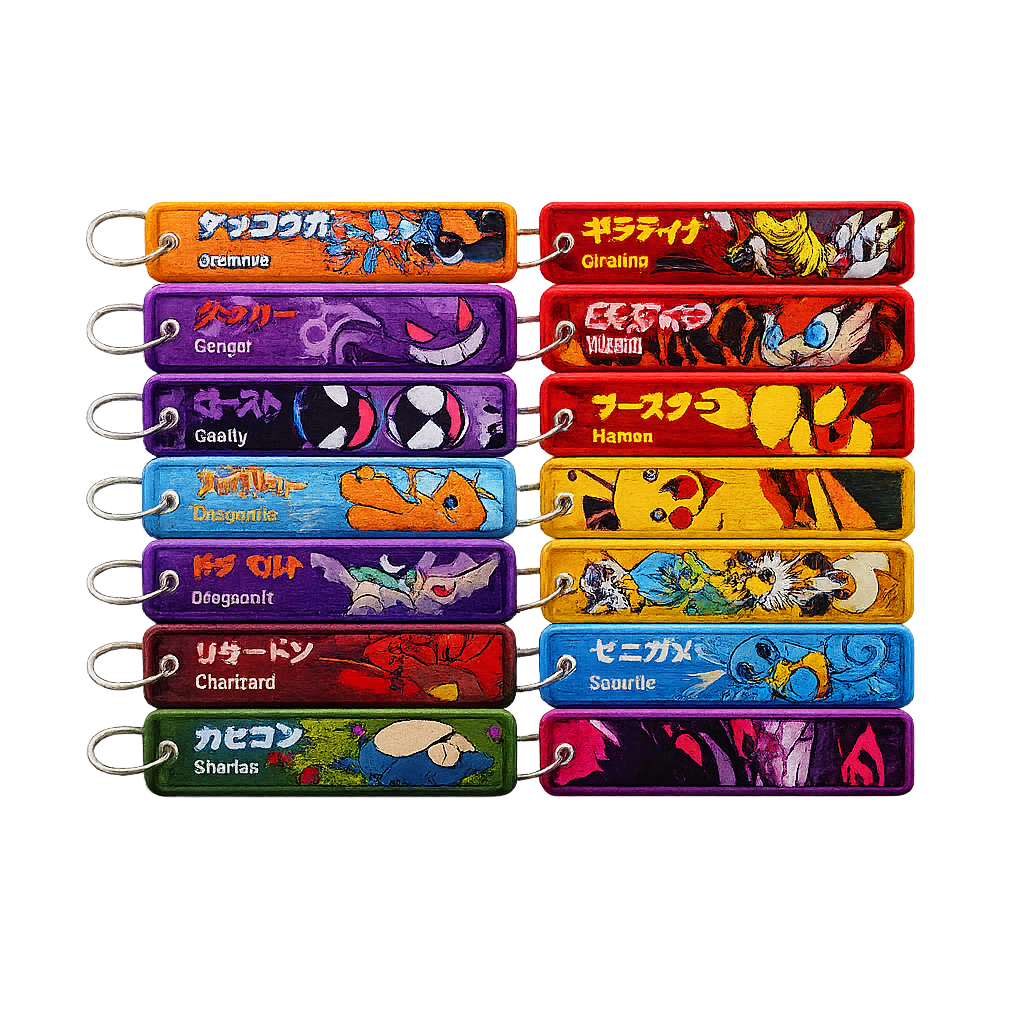 Pokémon Embroidered Keychain – Premium Double-Sided Anime Key Tag