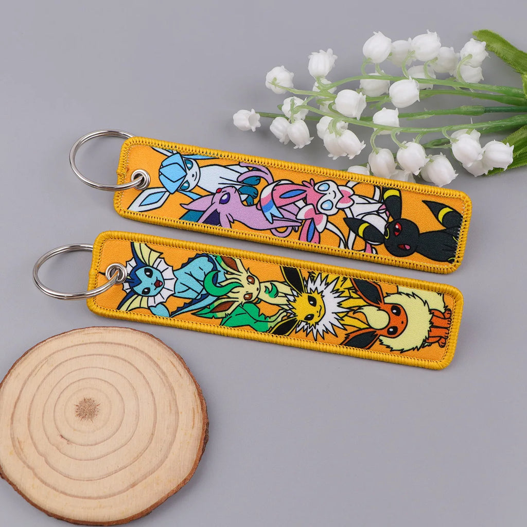 Pokémon Embroidered Keychain – Premium Double-Sided Anime Key Tag