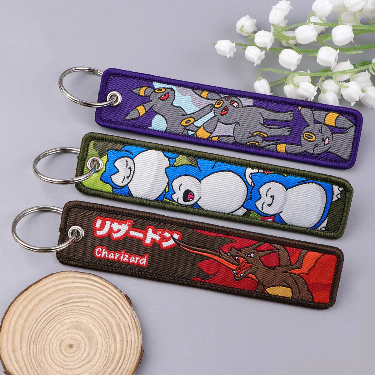 Pokémon Embroidered Keychain – Premium Double-Sided Anime Key Tag